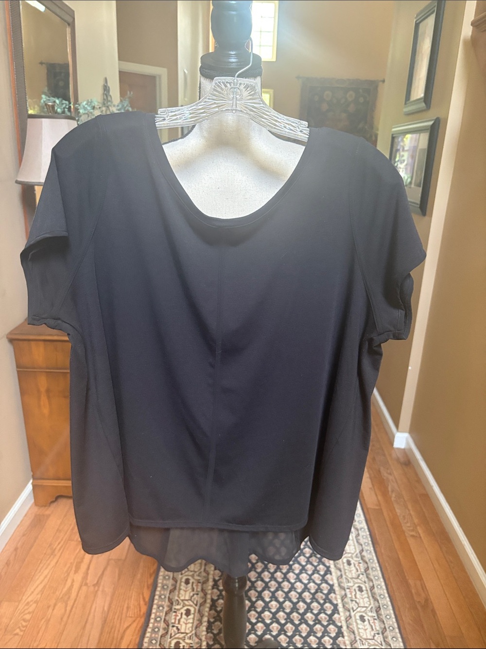 Lane Bryant Black Short Sleeve Scoop Neck Top